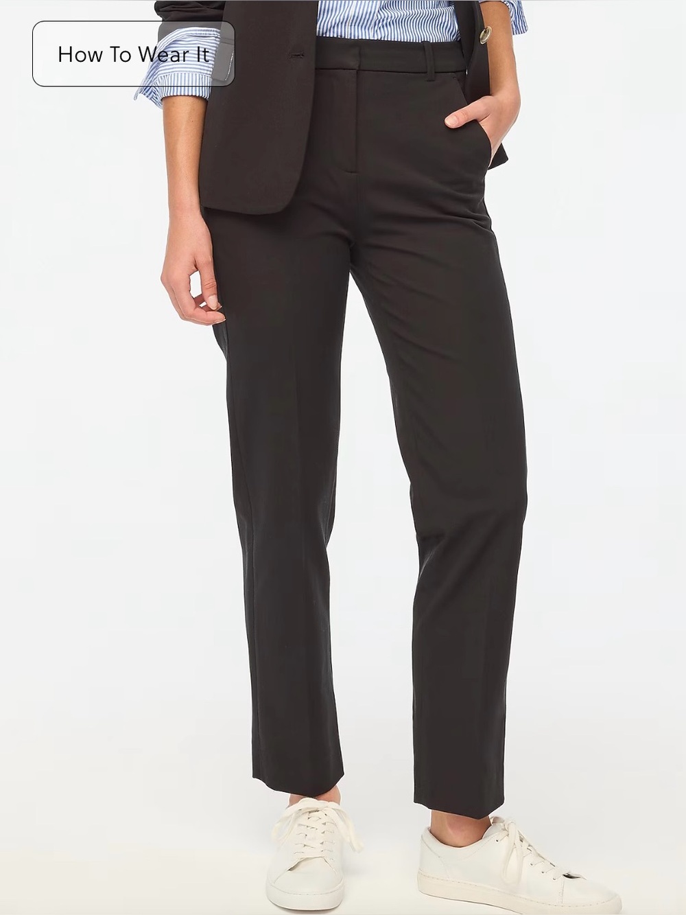 J.Crew Kallie Straight Leg Pants Black Size 12 Tall